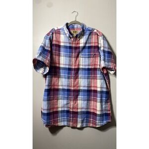 The Foundry Supply Co. Men's 2XLT Plaid Button Down Easy Care Shirt 4th of July